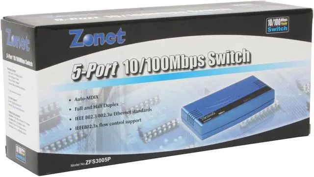 Alt view image 5 of 5 - Zonet ZFS3005P Ethernet Switch