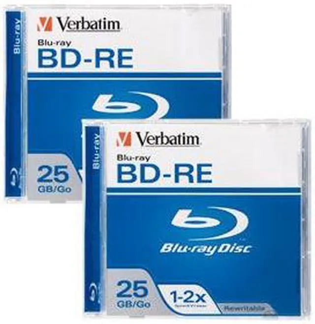 Alt view image 2 of 2 - Verbatim 25GB 2X BD-RE 2 Packs Jewel Case Media Model 95358-2KIT