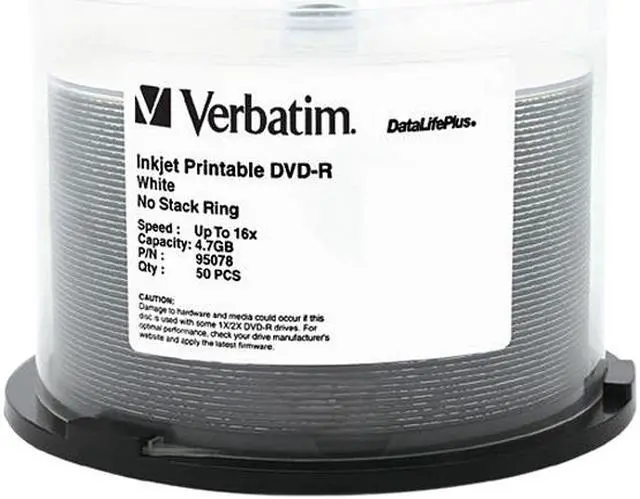 Main image of Verbatim DataLifePlus 95078 DVD Recordable Media - DVD-R - 16x - 4.70 GB - 200 Pack Spindle