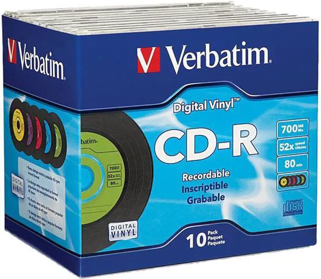 Main image of Verbatim 700MB 52X CD-R 10 Packs Slim Case CD-R Media Model 94439