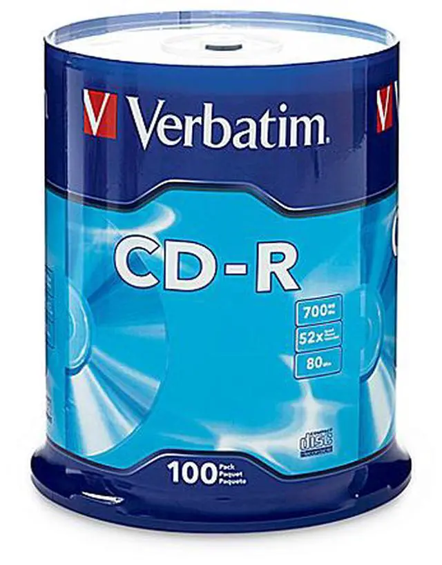 Alt view image 2 of 2 - Verbatim 700MB 52X CD-R 100 Packs Spindle Disc Model 94554