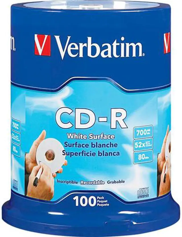 Main image of Verbatim 700MB 52X CD-R 100 Packs Spindle Disc Model 94712