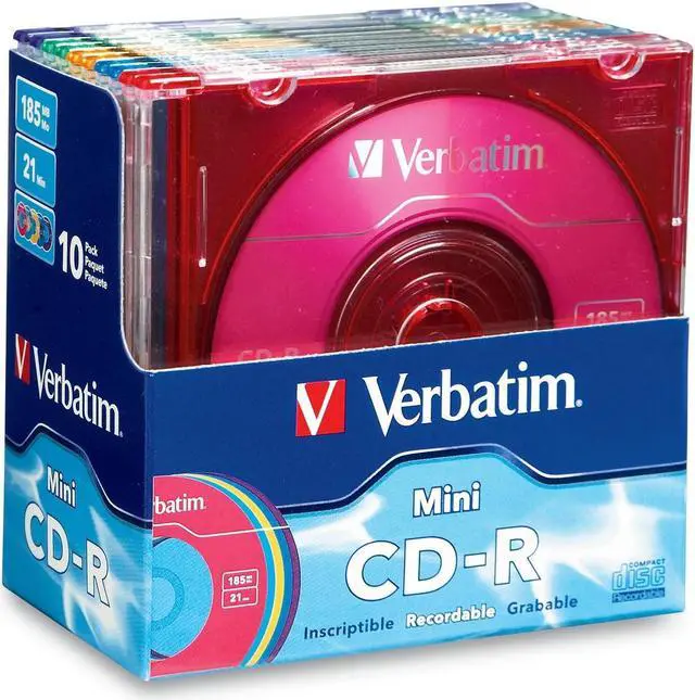 Main image of Verbatim 185MB 32X CD-R 10 Packs Slim Jewel Case Disc Model 94335