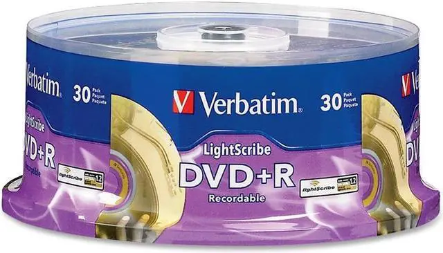 Main image of Verbatim 4.7GB 16X DVD+R LightScribe 30 Packs Spindle Disc Model 95091