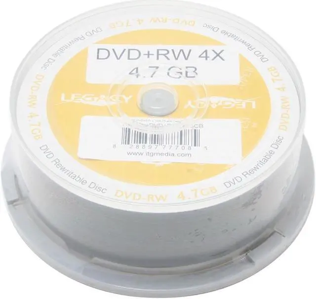 Main image of LEGACY 4.7GB 4X DVD+RW 25 Packs Spindle Disc Model DVD+RW4X25CB