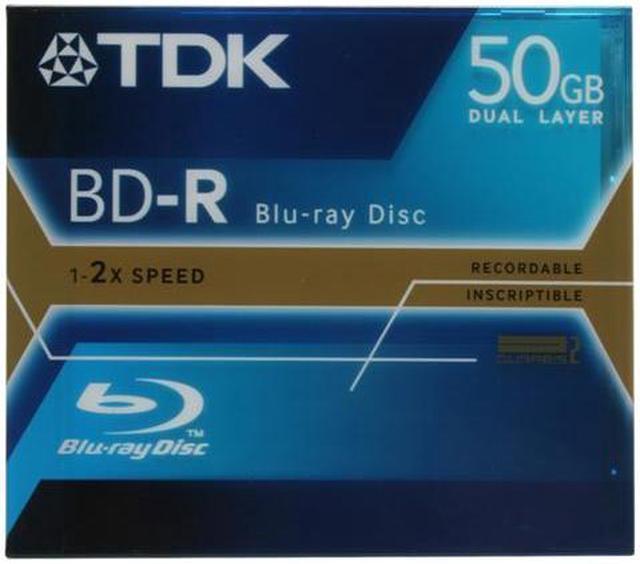 Main image of TDK 50GB 2X BD-R Single Jewel Case dual layer Disc Model BD-R50AAX