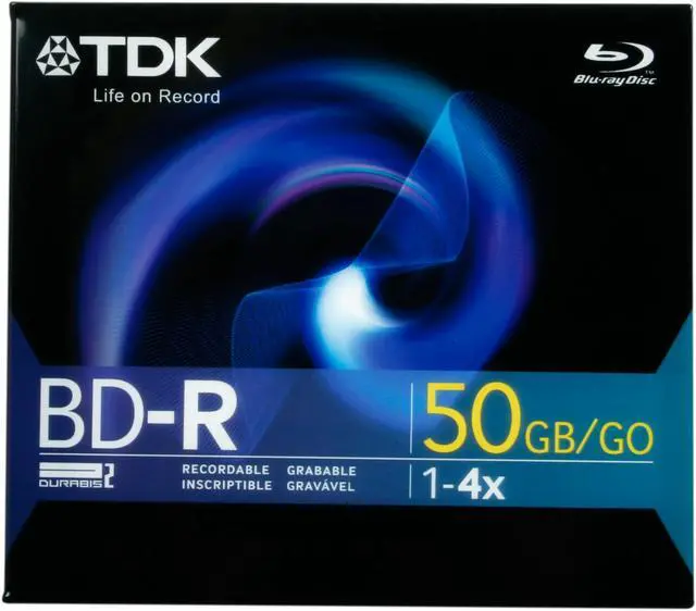 Main image of TDK 50GB 4X BD-R DL Single Jewel Case Disc Model 49022