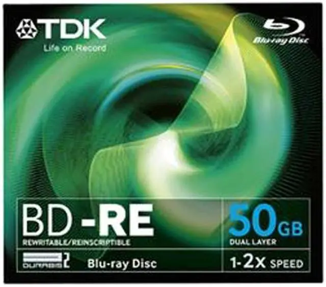 Main image of TDK 50GB 2X BD-RE Single Jewel Case Double Layer Blu-ray Disc Model 48700