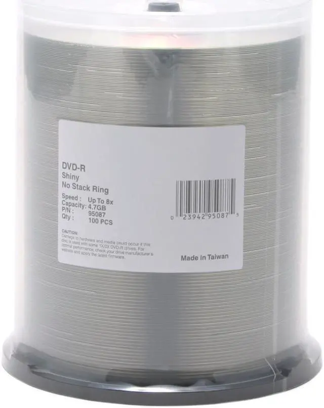 Main image of GENERIC 4.7GB 8X DVD-R 100 Packs Spindle Disc Model 95087 - OEM