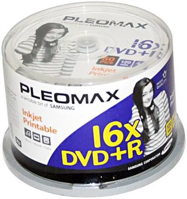 Main image of SAMSUNG 4.7GB 16X DVD+R Inkjet Printable 50 Packs Spindle Disc Model DXP47650IK