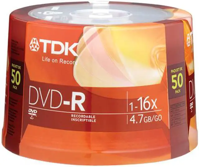 Main image of TDK 4.7GB 16X DVD-R 50 Packs Spindle Disc Model 48518