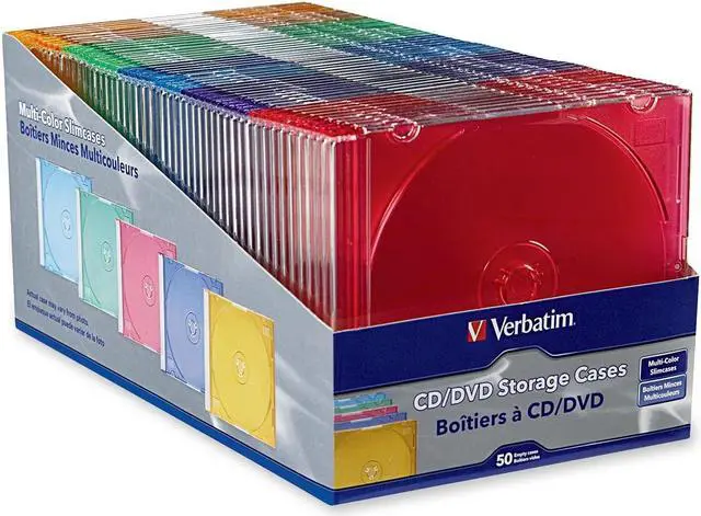 Alt view image 2 of 2 - Verbatim 94178 CD/ DVD Color Slim Cases 50pk