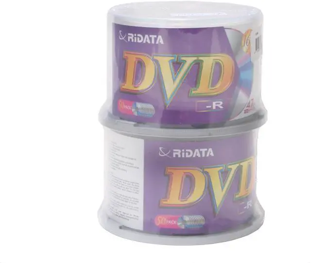 Main image of RiDATA 4.7GB 16X DVD-R 2 x 50 Pack Spindle Disc Model DRD-4716-RDCB100A