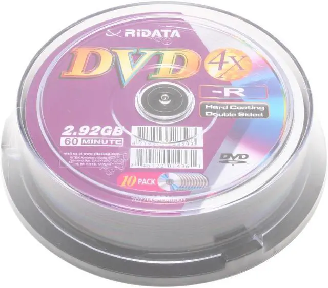 Main image of RiDATA 2.92GB 4X DVD-R 10 Packs Spindle Hard Coating Double Sided Mini Disc Model DRD-294-RDCB10