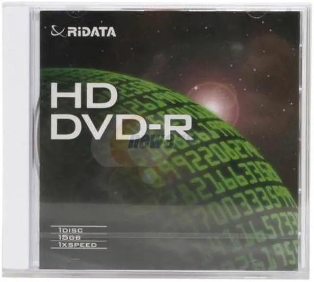 Main image of RiDATA 15GB 1X HD DVD-R Single Slim Jewel Case Disc Model DRD-HD15-RD-JC