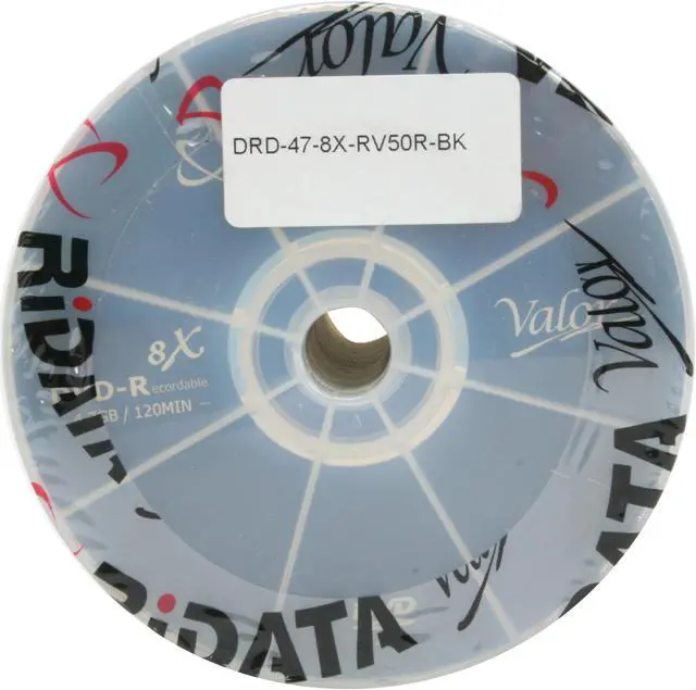 Alt view image 2 of 2 - RiDATA 4.7GB 8X DVD-R 50 Packs Spindle Disc Model DRD-47-8X-RV50R-BK