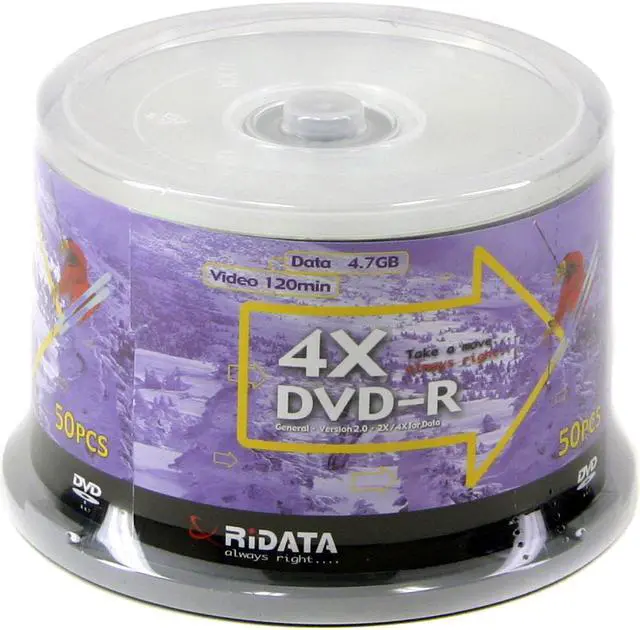 Main image of RiDATA 4.7GB 4X DVD-R 50 Packs Spindle Disc Model DRD-474-RDCB501