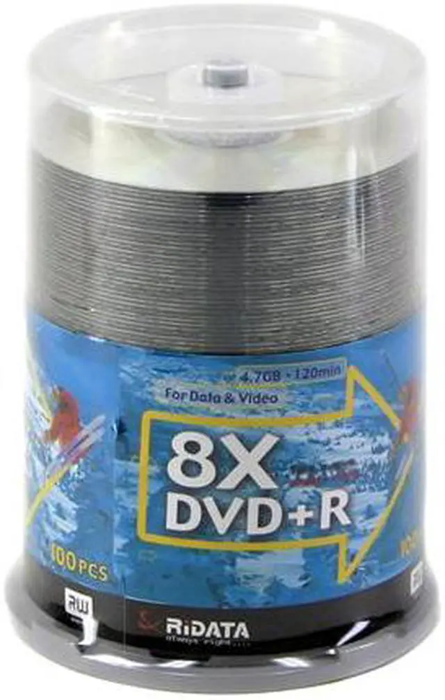 Main image of RiDATA 4.7GB 8X DVD+R 100 Packs Spindle Disc Model DRD+478-RDCB100