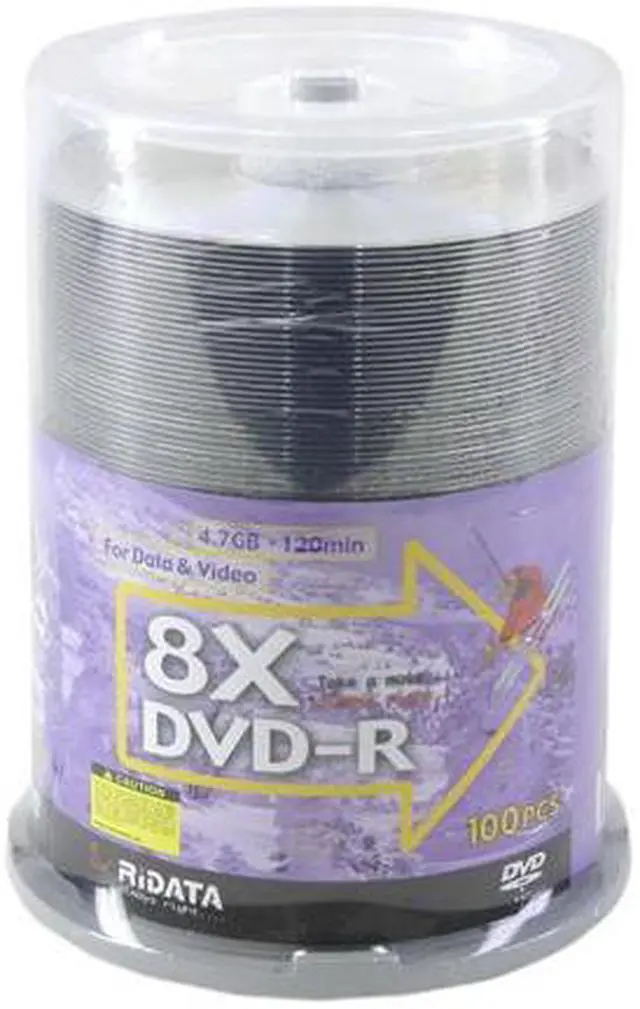 Main image of RiDATA 4.7GB 8X DVD-R 100 Packs Spindle Disc Model DRD-478-RDCB100