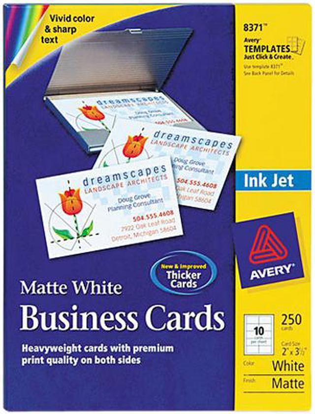 Avery Printable Business Cards, Inkjet Printers, 250 Cards, 2 x 3.5 (8371)