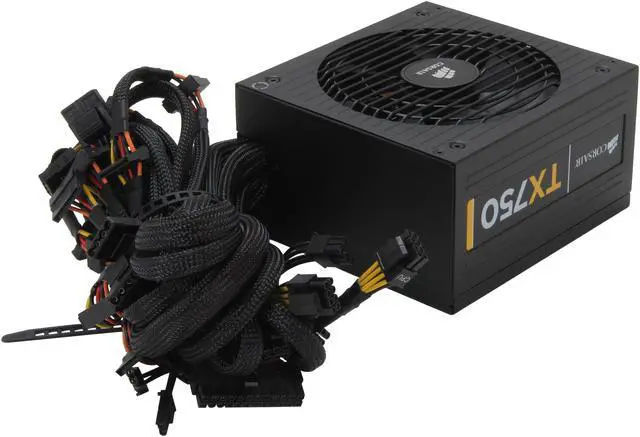 Alt view image 4 of 7 - CORSAIR TX Series CMPSU-750TX 750 W ATX12V v2.3 SLI Ready CrossFire Ready 80 PLUS BRONZE Certified Active PFC Compatible with New 4th Gen CPU Certified Haswell Ready