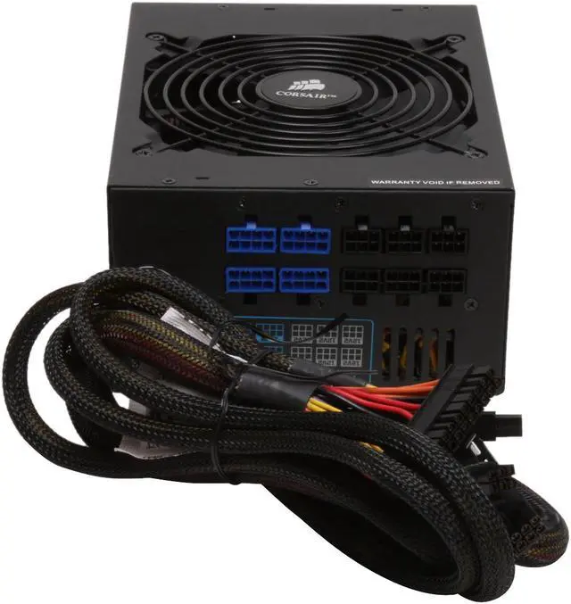 Alt view image 4 of 10 - CORSAIR HX Series CMPSU-1000HX 1000 W ATX12V 2.2 / EPS12V 2.91 SLI Ready CrossFire Ready 80 PLUS Certified Modular Active PFC Compatible with Core i7 Power Supply