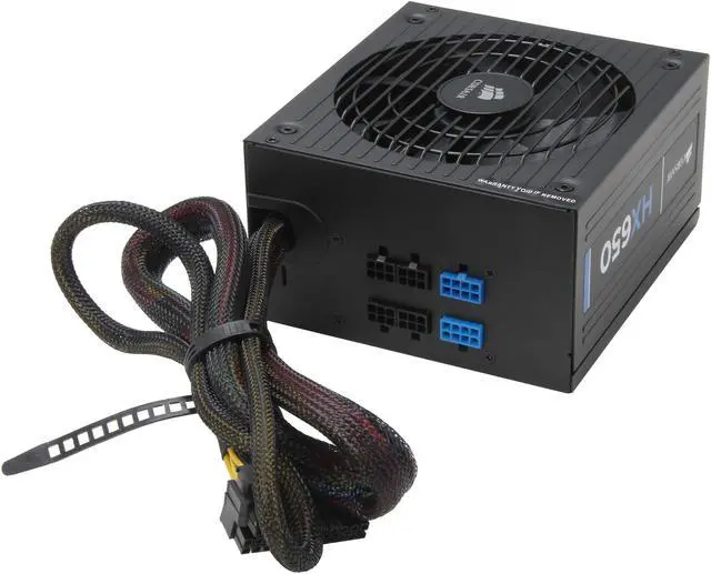 Alt view image 4 of 8 - CORSAIR HX series HX650 650 W ATX12V v2.2 / EPS12V 2.91 SLI Ready 80 PLUS GOLD Certified Modular Active PFC Power Supply