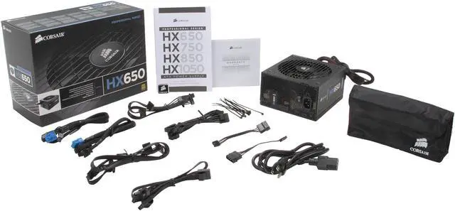 Alt view image 8 of 8 - CORSAIR HX series HX650 650 W ATX12V v2.2 / EPS12V 2.91 SLI Ready 80 PLUS GOLD Certified Modular Active PFC Power Supply
