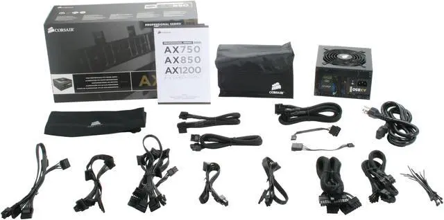Alt view image 8 of 8 - CORSAIR Professional Series Gold AX850 (CMPSU-850AX) 850 W ATX12V v2.31 / EPS12V v2.92 80 PLUS GOLD Certified Full Modular Active PFC Power Supply