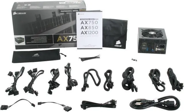 Alt view image 6 of 6 - CORSAIR Professional Series Gold AX750 (CMPSU-750AX) 750 W ATX12V v2.31 / EPS12V v2.92 80 PLUS GOLD Certified Modular Active PFC Power Supply