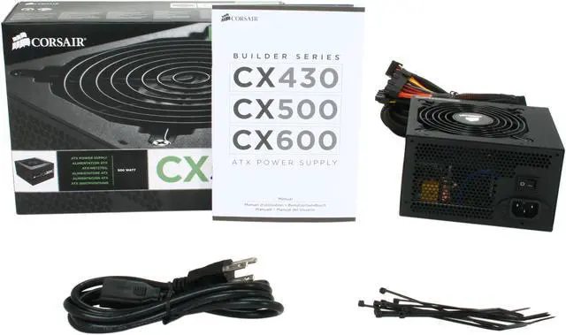 Alt view image 7 of 7 - CORSAIR Builder Series CX500 (CMPSU-500CX) 500 W ATX12V v2.3 Active PFC Power Supply