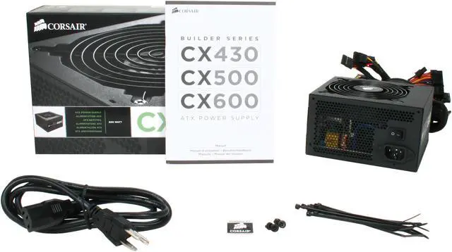 Alt view image 7 of 7 - CORSAIR Builder Series CX600 (CMPSU-600CX) 600 W ATX12V v2.3 Active PFC Power Supply