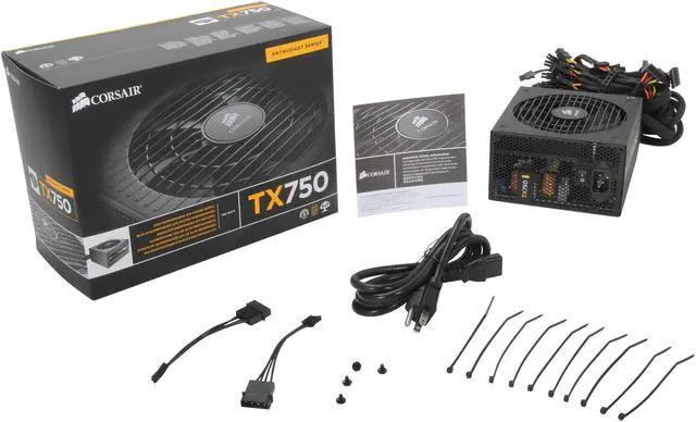 Alt view image 7 of 7 - CORSAIR Enthusiast Series TX750 V2 750W ATX12V v2.31/ EPS12V v2.92 80 PLUS BRONZE Certified Active PFC High Performance Power Supply