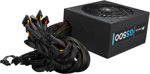 Alt view image 4 of 7 - CORSAIR Gaming Series GS500 500 W ATX12V / EPS12V 80 PLUS Certified High Performance Gaming Power Supply