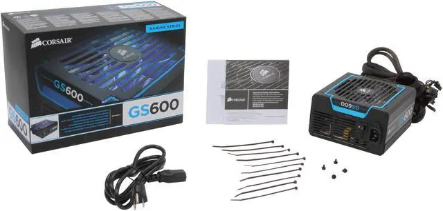 Alt view image 7 of 7 - CORSAIR Gaming Series GS600 600 W ATX 12V v2.3 SLI Ready CrossFire Ready 80 PLUS BRONZE Certified Active PFC Power Supply