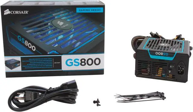 Alt view image 9 of 9 - CORSAIR Gaming Series GS800 800 W ATX 12V v2.3 SLI Ready CrossFire Ready 80 PLUS BRONZE Certified Active PFC Power Supply