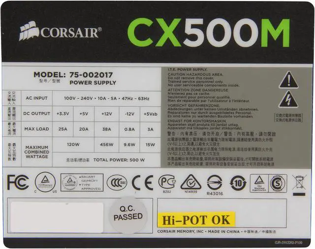 Alt view image 7 of 8 - CORSAIR CX-M series CX500M 500W 80 PLUS BRONZE Active PFC ATX12V & EPS12V Modular Power Supply