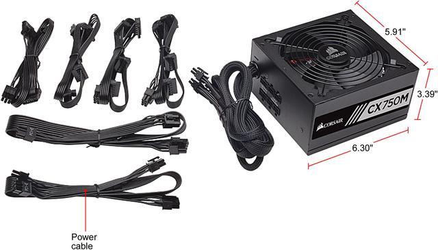 Alt view image 9 of 9 - CORSAIR CX-M Series CX750M 750W 80 PLUS BRONZE Haswell Ready ATX12V & EPS12V Semi-modular Power Supply