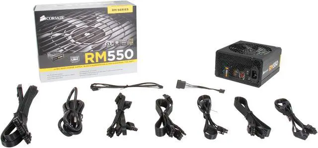 Alt view image 7 of 7 - CORSAIR RM Series RM550 550 W ATX12V v2.31 and EPS 2.92 80 PLUS GOLD Certified Full Modular Active PFC Power Supply