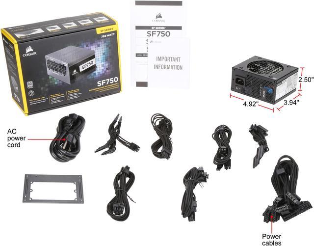 Alt view image 8 of 7 - CORSAIR SF750 CP-9020186-NA 750 W SFX 80 PLUS PLATINUM Certified Full Modular Power Supply