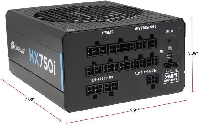 Alt view image 6 of 8 - CORSAIR HXi Series HX750i 750W 80 PLUS PLATINUM Haswell Ready Full Modular ATX12V & EPS12V SLI and Crossfire Ready Power Supply with C-Link Monitoring and Control