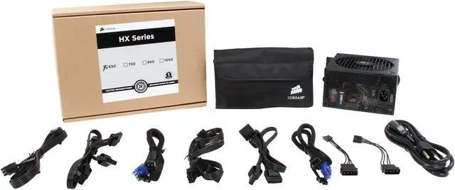 Alt view image 7 of 7 - Corsair Certified CP-9020030-NA HX series HX650 650W ATX12V v2.2 / EPS12V 2.91 SLI Ready 80 PLUS GOLD Certified Modular Active PFC Power Supply