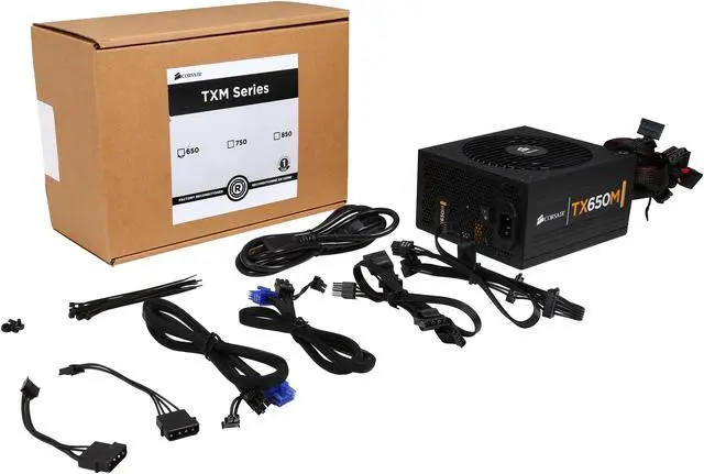 Alt view image 7 of 7 - Corsair Certified CP-9020039-NA Enthusiast Series TX650M 650W ATX12V v2.31 / EPS12V v2.92 80 PLUS BRONZE Certified Semi Modular High Performance Power Supply New 4th Gen CPU Certified Haswell Ready