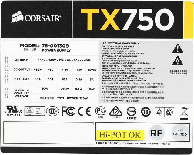 Alt view image 5 of 7 - Corsair Certified CP-9020042-NA Enthusiast Series 0W ATX12V v2.31/ EPS12V v2.92 SLI Ready 80 PLUS BRONZE Certified Active PFC High Performance Power Supply