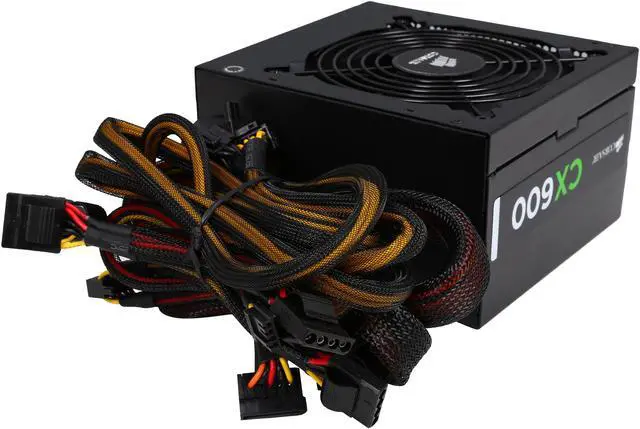 Alt view image 4 of 7 - Corsair Certified CX Series CX600 600W 80 Plus Bronze Active PFC Power Supply