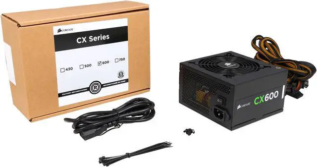 Alt view image 7 of 7 - Corsair Certified CX Series CX600 600W 80 Plus Bronze Active PFC Power Supply
