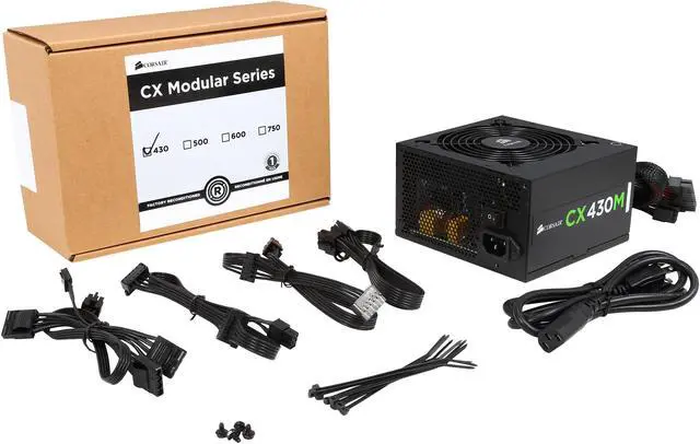 Alt view image 7 of 7 - Corsair Certified CP-9020058-NA CXM series CX430M 430W ATX12V v2.3 80 PLUS BRONZE Certified Modular Active PFC Power Supply