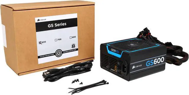 Alt view image 7 of 7 - Corsair Certified CP-9020063-NA GS series GS600 600W ATX12V v2.3 SLI Ready CrossFire Ready 80 PLUS BRONZE Certified Active PFC Power Supply New 4th Gen CPU Certified Haswell Ready