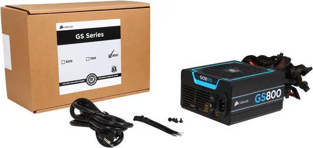 Alt view image 7 of 7 - Corsair Certified CP-9020065-NA GS series GS800 800W ATX12V v2.3 SLI Ready CrossFire Ready 80 PLUS BRONZE Certified Active PFC Power Supply New 4th Gen CPU Certified Haswell Ready