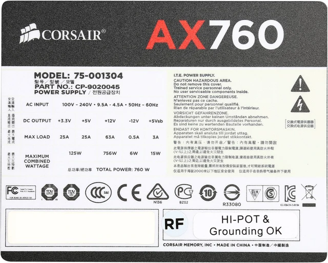 Refurbished: Corsair Certified AX Series AX760 760W SLI Ready CrossFire ...